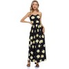 Women Strapless Maxi Boho Vintage Summer Beach Floral Print Hawaiian Party Long Dress - 2 of 4