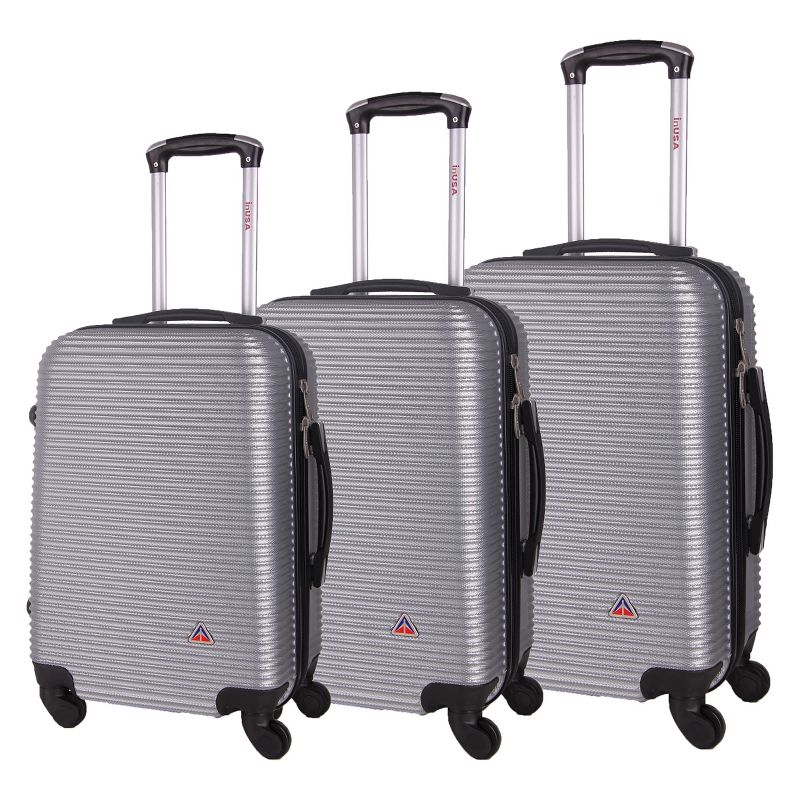 InUSA Royal 3pc Lightweight Hardside Checked Spinner Luggage Set, 3 of 6