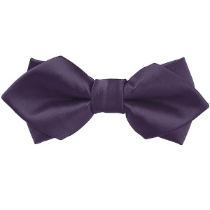 Elerevyo Men's Pre-tied Pointed Satin Solid Formal Wedding Bow Ties - 1 of 4