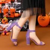 Allegra K Women's Back to College Open Toe Ankle Strap Chunky Heel Sandals - 2 of 4