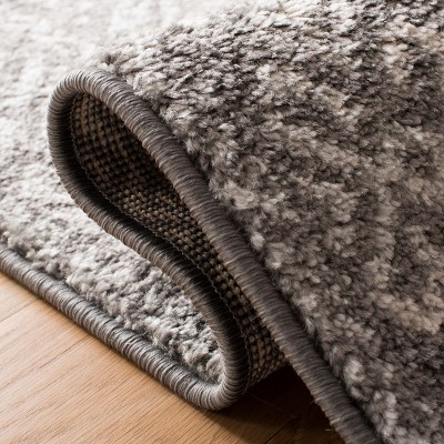 Hand-Knotted Dark Grey and Ivory Synthetic Area Rug, 8' x 10'