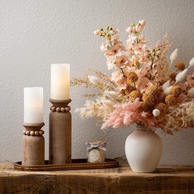 Ivory Ceramic Textured Ginger Jar Vase