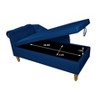 Grungis Velvet Storage Benches with Nailhead Trim,Upholstered Storage Ottoman with Rolled Armrests and Pillow,Ottoman Bench for Living Room - 4 of 4