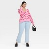 Women's Valentine's Day Graphic Cardigan - Pink - image 3 of 3