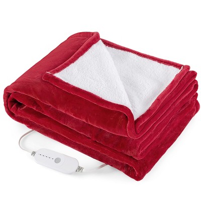 Gymax 62 in. x 84 in. Heated Electric Blanket Timer Red Twin Size Heated  Throw Blanket GYM10475 - The Home Depot