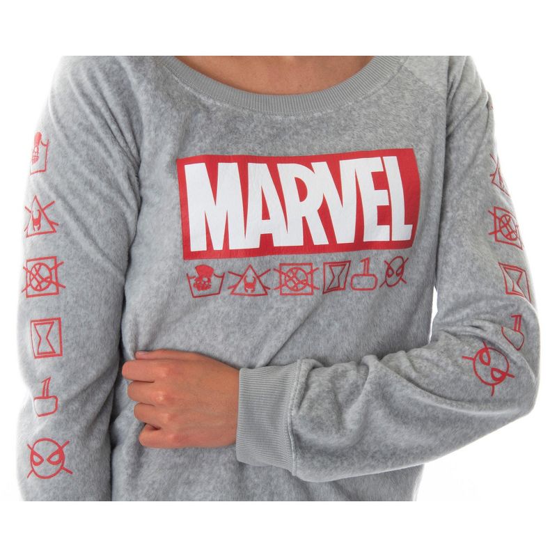 Marvel Comics Women's Juniors' Avengers Brick Logo Jogger Pajama Set, 2 of 7