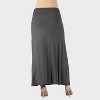 24seven Comfort Aapparel Maternity Solid Color Elastic Waist Maxi Skirt - 3 of 4