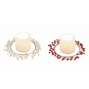 Transpac Acrylic Candle Ring Set of 2 Christmas Home Decorations - 1 of 1