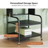 Karl Home 3-Tier Printer Stand with Wheels and Plug Board P2 Particleboard Black Emboss 23.6x18.9x31.5 Inches - 3 of 4