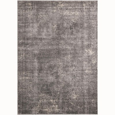 Elegant Light Gray Medallion 7'x10' Rectangular Indoor Rug