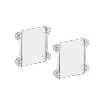 Azar Displays Clear Acrylic Window/Door Sign Holder Frame with Suction Cups 5.5''W x 8.5''H, 2-Pack