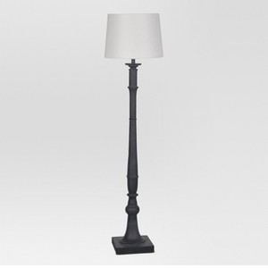 Turned Wood Floor Lamp Black Includes Energy Efficient Light Bulb - Threshold , Size: Lamp with Energy Efficient Light Bulb