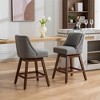 OUTSUPPLY Set of 2 Swivel Bar Stools with Thick Cushion & Solid Wood Legs for Kitchen Island - 4 of 4