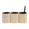 Sagebrook Home 10" Ceramic 3-cup Pen and Pencil Holder for Stylish Desktop Storage at Your Home or Office - 4 of 4