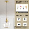 KAISITE 1 - Light Black Single Pendant Light With Globe Clear Glass - 4 of 4