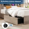 Coolmee Full/Queen Size Bed Frame with High Storage Bookcase Headboard, Wood Bed Frame with 4 Storage Drawers, Built in Charging Station - 3 of 4