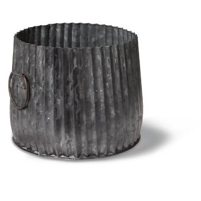 Gardener's Supply Company Galvanized Steel Ribbed Barrel Planter | 10" Diameter Indoor Outdoor Rust-Proof & Watertight Container for Plants & Flowers…
