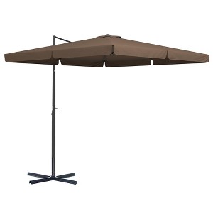 Outsunny 9.6' x 8.5' Cantilever Patio Umbrella, Solar Powered LED Offset Umbrella Rotation, Crank and Cross Base - 1 of 4