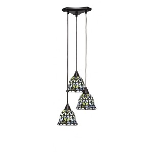 Toltec Lighting Europa 3 - Light Pendant in  Dark Granite with 7" Crescent Art Glass Shade - 1 of 1