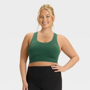 Women's Seamless Medium Support Racerback Sports Bra - All In Motion™ - 1 of 3