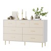 Modern White Nightstand for Bedroom, 7 Drawer Dresser, Small Bedside Table Night Stand, Wooden Nightstand with Drawers for Bedroom, Living Room - 3 of 4