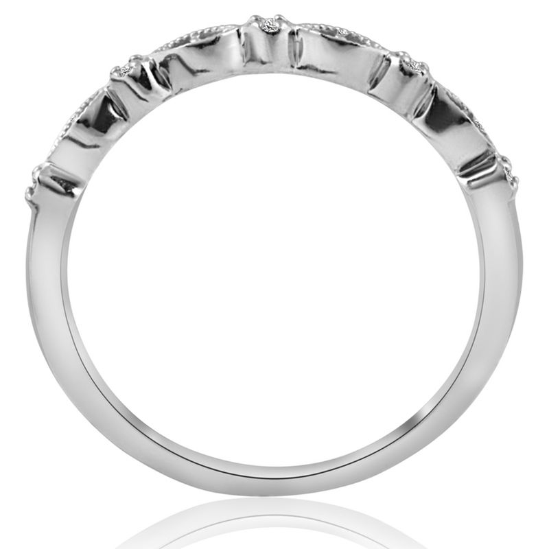Pompeii3 1/6cttw Diamond Wedding Ring Guard Engagement Anniversary Band 14k White Gold, 2 of 5