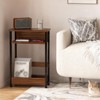 Modern Sofa Side Table, 3 Tier Wooden Narrow End Table, Slim Bedroom Nightstand, Accent Bedside Table for Small Space Living Room Bedroom - 4 of 4