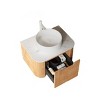 Wall Cabinet,Round Ceramic Basin Bathroom Storage Cabinet Without Faucet,Bathroom Wall-Mounted Cabinet With Drawer-Cuddlewood - 3 of 4