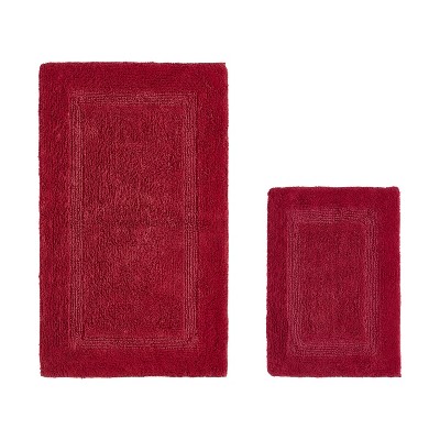 Lux Premium 100% Cotton Tufted Solid Reversible 2 PC Bath Rug Set – Ultra-Soft, Water-Absorbent, Durable, Machine Washable Bathroom Rug