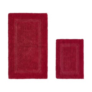Lux Premium 100% Cotton Tufted Solid Reversible 2 PC Bath Rug Set – Ultra-Soft, Water-Absorbent, Durable, Machine Washable Bathroom Rug - 1 of 4