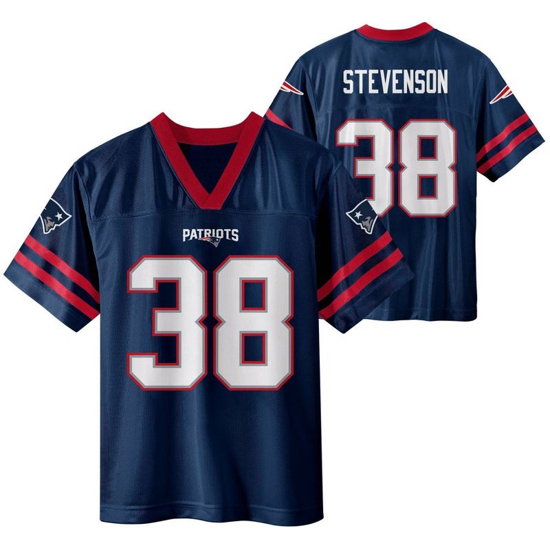 NFL New England Patriots Boys' Short Sleeve Stevenson Jersey, 1 of 4
