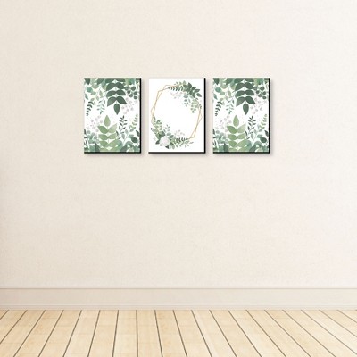 Green and White Botanical Foam Board Wall Art Set