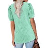 Imily Bela Womens Summer Square Neck Tunic Top Chic Short Sleeve Eyelet Tee Fit Style - 4 of 4