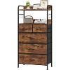 5 Drawer Dresser, Tall Dresser for Bedroom, Storage Organizer with Fabric Bins, Wood Top, Sturdy Steel Frame, Easy Pull Handle, Hallway - 4 of 4