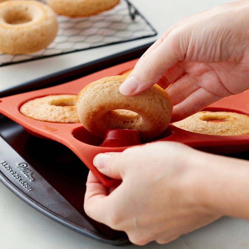 Wilton 2pc Non-Stick Food Grade Silicone Donut Baking Pan Set, 3 of 9