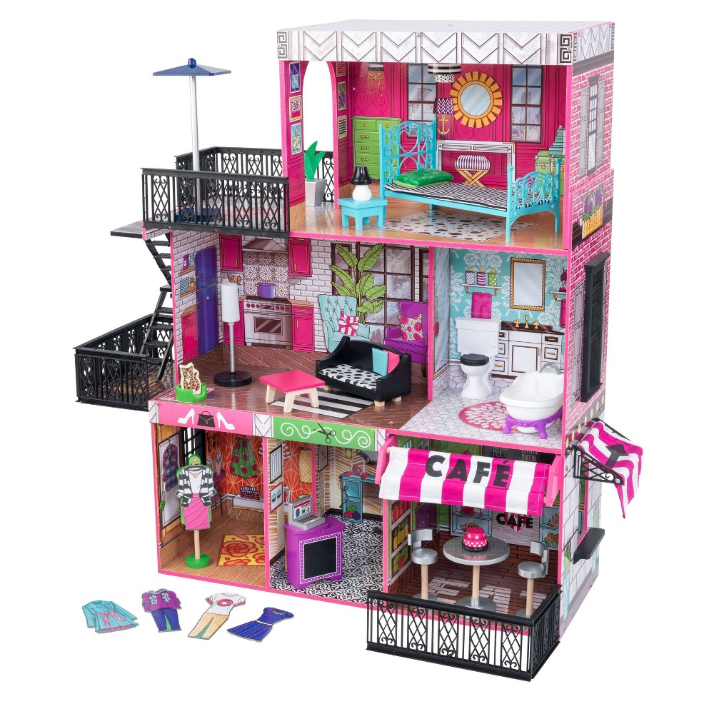 UPC 706943659229 product image for Kidkraft Brooklyn's Loft Wooden Dollhouse with 25-Piece Accessory Set | upcitemdb.com