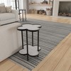 Royal Hampton, Chloe Side End Table, Genuine Marble Clover Shape Top With Iron Frame - 4 of 4