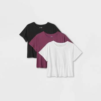 Women's 3pk Shrunken Short Sleeve T-Shirt - Universal Thread™