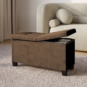 StorageBud Storage Ottoman for Bedroom End of Bed, Velvet Storage Bench, Large Storage Ottoman Bench, Entryway Bench with Storage - 1 of 4