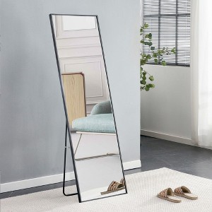 PAGED Rectangle Wall Mounted Full Length Mirror, Leaning Floor Full Body Mirror with Meatl Frame,Suitable for Bedroom - 1 of 4