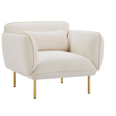 Vynxaria Oversized Velveta Armchair ¨C Comfy Upholstered Accent Chair with Metal Legs