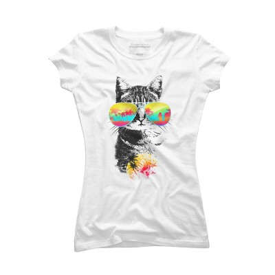 Junior's Design By Humans Cat Breeze By Artemple T-Shirt