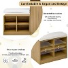 Kumasinova Wave-Textured Entryway Storage Cabinet with Shoe Bench,Shoe Organizer with Removeble Cushion,Storage Console Table with Hooks - 4 of 4