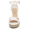 Allegra K Women's Lace Platform Espadrilles Wedge Sandals - 2 of 4