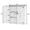 Kelly 3-tier Fir Wood Patio Tool Shed, Storage Shed Cabinet with Waterproof Asphalt Roof and Double Lockable Doors, Outdoor Furniture - Maison Boucle - image 3 of 4