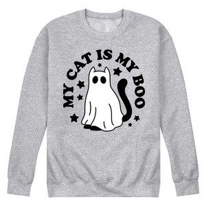 Men's - Instant Message - My Cat Is My Boo Graphic Fleece Sweatshirt - 1 of 4