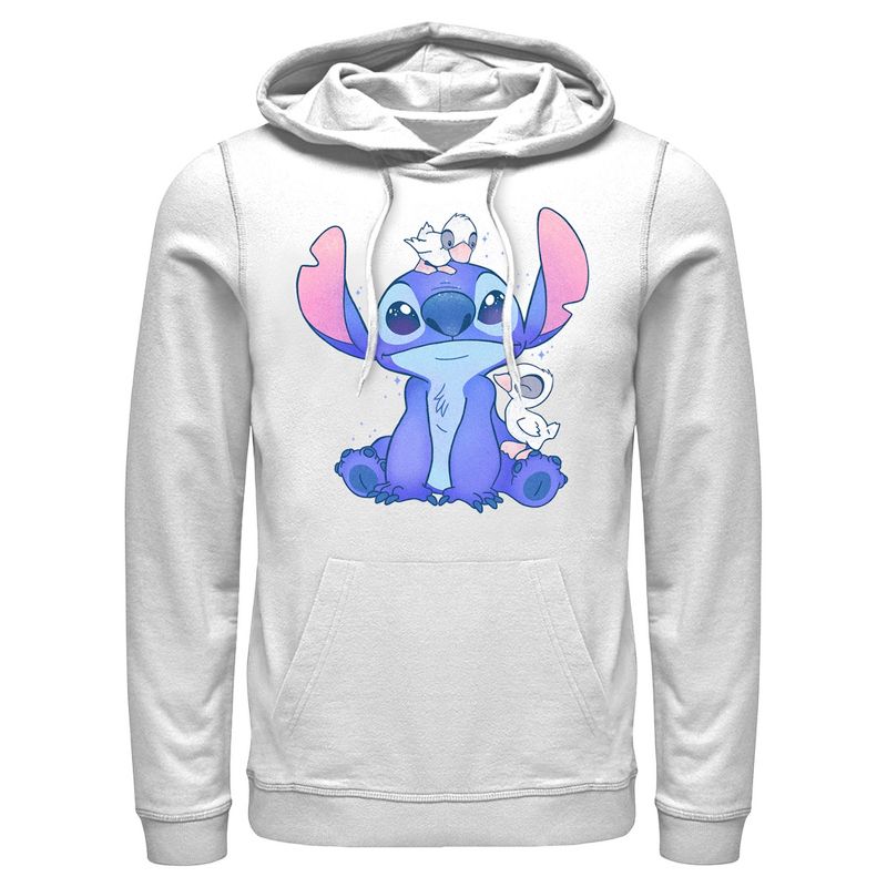 Men's Lilo & Stitch Hanging with Ducks Pull Over Hoodie, 1 of 5