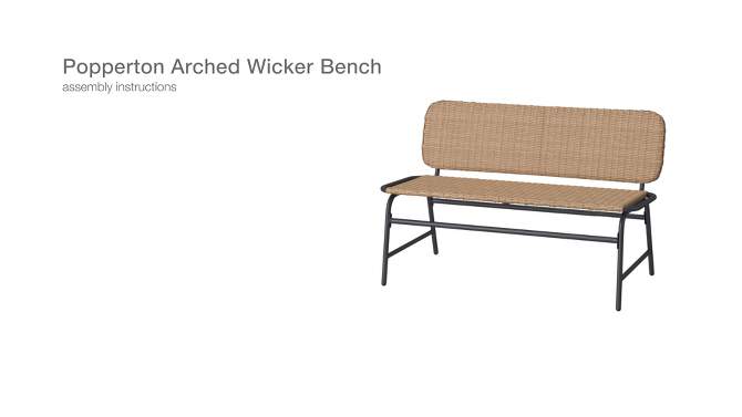 Popperton Arched Wicker Bench - Black - Threshold&#8482; designed with Studio McGee, 2 of 9, play video
