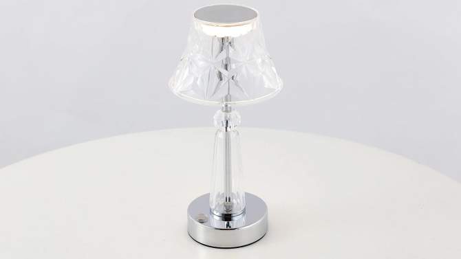 11.5&#34; Madelyn Bohemian Classic Acrylic Rechargeable Integrated LED Table Lamp Clear/Chrome - JONATHAN Y, 2 of 11, play video