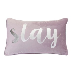 Suzy Slay Lumbar Throw Pillow Silver - Décor Therapy